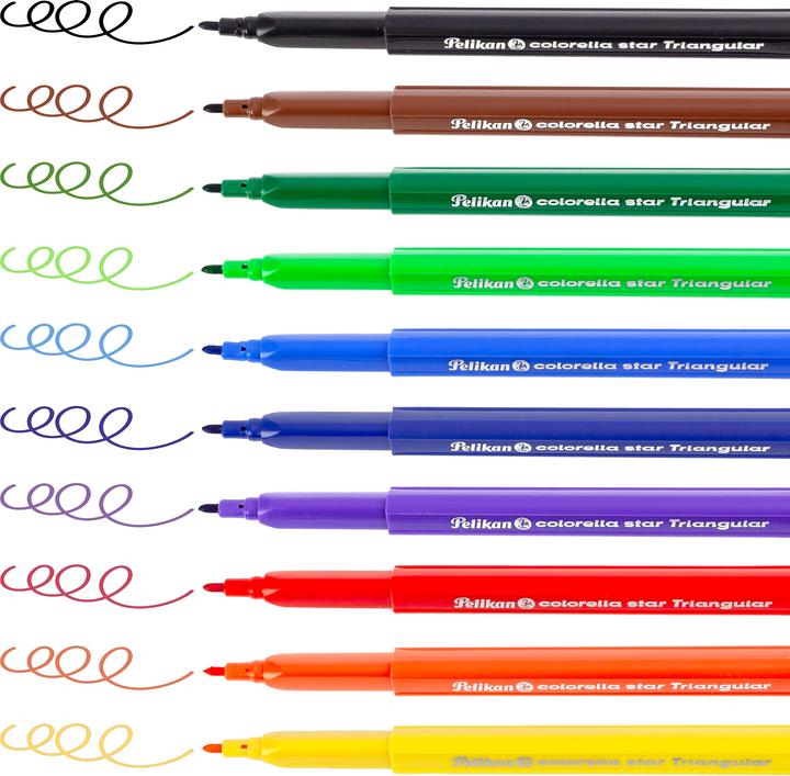 Produktbild Pelikan 985663 Filzstift Fein Hellgrün Violett (Mehrfarbig sortiert, 10 x)