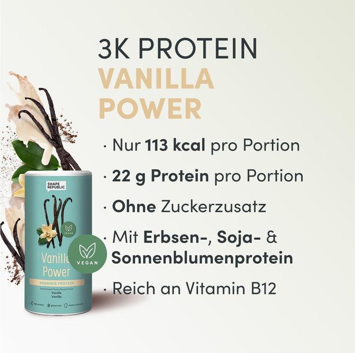 Actual product image Shape Republic 3K Protein vegan vanilla 420 g (Vanilla, 1 pcs., 420 g)