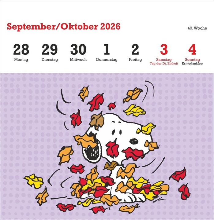 Produktbild Peanuts Premium-Postkartenkalender 2026 (Harter Einband, Deutsch)