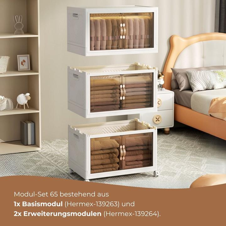 Immagine prodotto Hermex Modul-Set 65 Vorratsschrank Aufbewahrungsbox 1 Basis 2 Erweiterungen