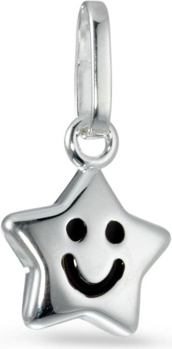 Rhomberg Pendentif étoile avec smile (Argent)