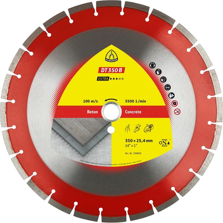 Produktbild Klingspor DT 350 B Extra - Diamanttrennscheibe 350 x 25,4 mm