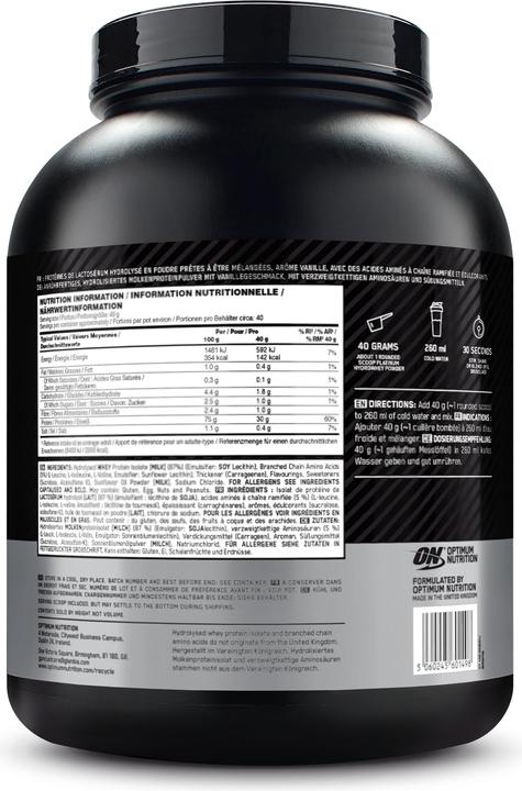 Produktbild Optimum Nutrition Platinum Hydro Whey (Vanille, 1 Stk., 1590 g)