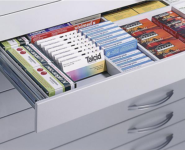 Produktbild C+P Zeichnungsschrank, DIN A1, 5 Schubladen, Höhe 420 mm, schwarzgrau / lichtgrau