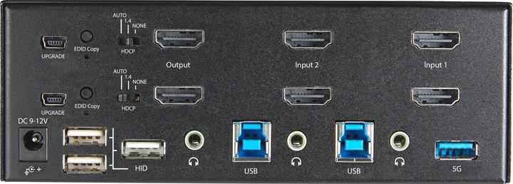 Actual product image StarTech com 2 Port Dual Monitor HDMI KVM Switch - 4K 60Hz Ultra HD HDR - Desktop 4K HDMI 2.0 KVM Sw