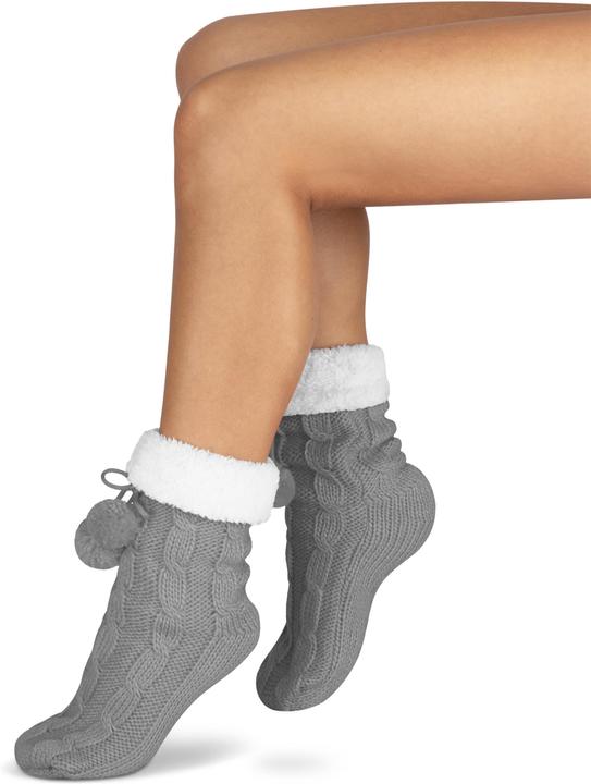 Image du produit Normani Chaussons en tricot avec pompon et ABS (Une unité par pack, 40 - 44)