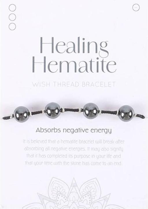 Actual product image Something Different Healing Hematite String Bracelet (100% synthetic material)