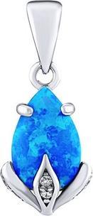 Silvego Silver Clarissa Pendant withue Opal and Brilliance Zirconia JJJ1267PB