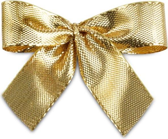 Produktbild miniSchoggi Masche mit Clip, gold (Geschenktüte)