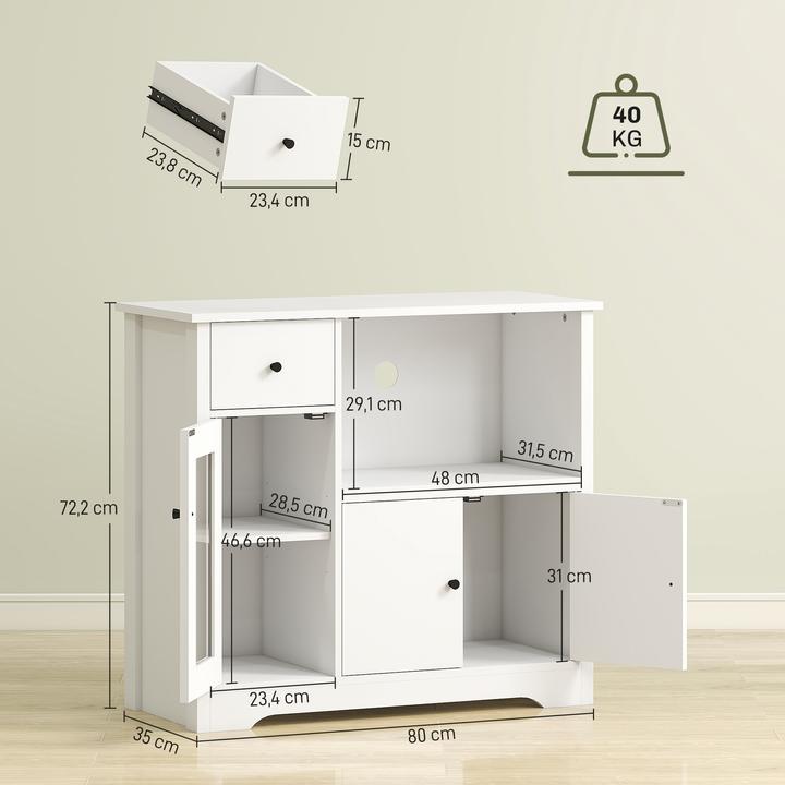 Actual product image Homcom Mikrowellenschrank Spanplatte Weiss