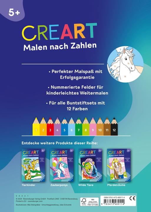Produktbild Ravensburger CreArt Malen nach Zahlen ab 5: Pferde