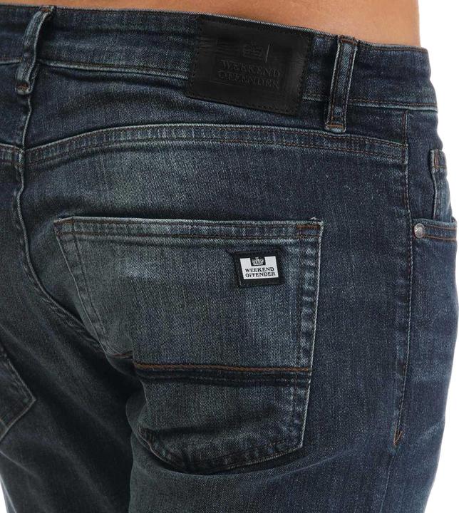 Actual product image Weekend Offender Mens Leather Patch Tapered Jeans (30)