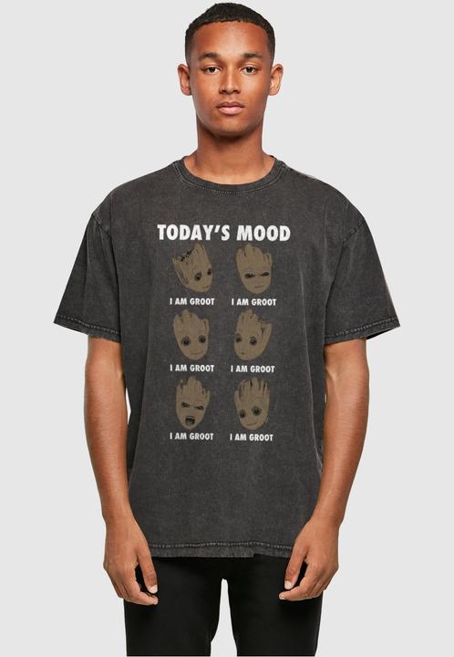 Actual product image Absolute Cult Guardians Of The Galaxy Vol 2 - Groot Todays Mood Acid Washed Oversized Tee - 114151 (XL)
