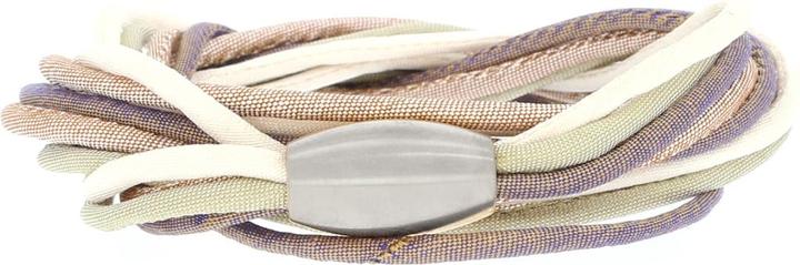 Xen Seidenarmband braun/crème/grün mit Brillant Magnetverschluss (65 cm, Seide)