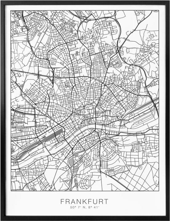 Produktbild Trenddeko Stadtplan Frankfurt (120 x 150 cm)