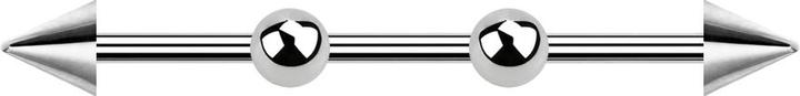 Image du produit Star Piercing Barbell argent deux boules avec deux cônes (sans laiton)