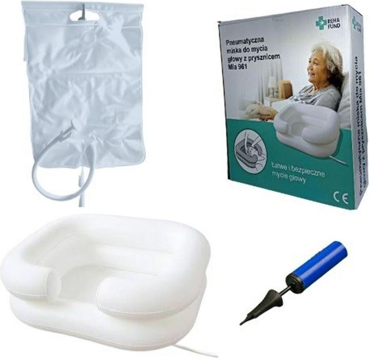 Reha Fund Aufblasbares Kopfwaschbecken und Dusche - Set (Haarpflege set)