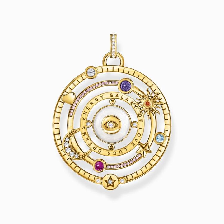 Immagine prodotto Thomas Sabo Ciondolo emisfero con pietre colorate a forma di occhio placcato oro (Argento 925, Smalto/argento, Smalto)