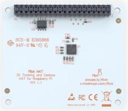 Actual product image Pi Supply Flick Pi 3D Gesture Sensor HAT