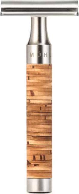 Actual product image Mühle Rocca razor plane, closed foam edge, stainless steel/birch bark