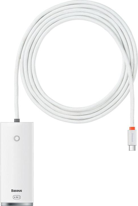 Actual product image Baseus Lite Series 4-Port Type-C HUB Adapter (Type-C to USB 3.0*4 ) 2m White (USB-C, 80 Ports)