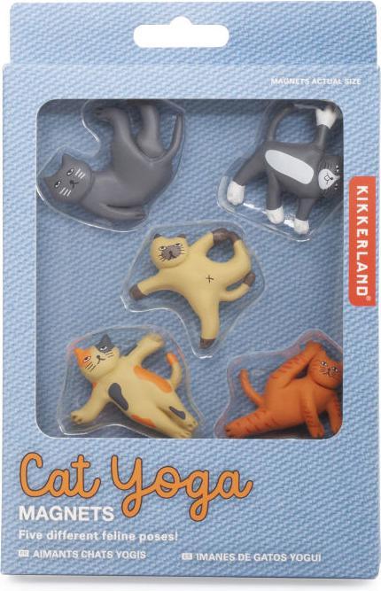 Actual product image Kikkerland Cat Yoga Magnets (5 x)