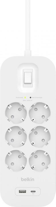 Actual product image Belkin Surgemaster surge protection (6 x, CEE 7/3, 2 m)