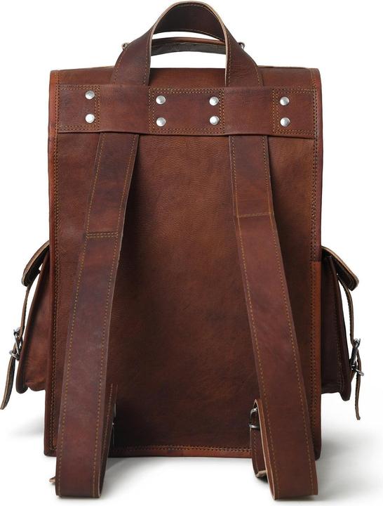 Produktbild Only-Bags.Store 2 in 1 Convertible Leder Laptop Messenger Rucksack, Vintage Brown Leder Laptop Rucksack, Leder