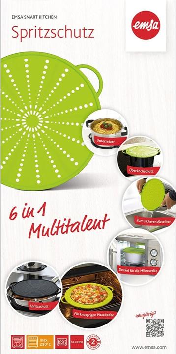 Actual product image Emsa Splash guard 4in1 green 26cm (26 cm, Plastic)