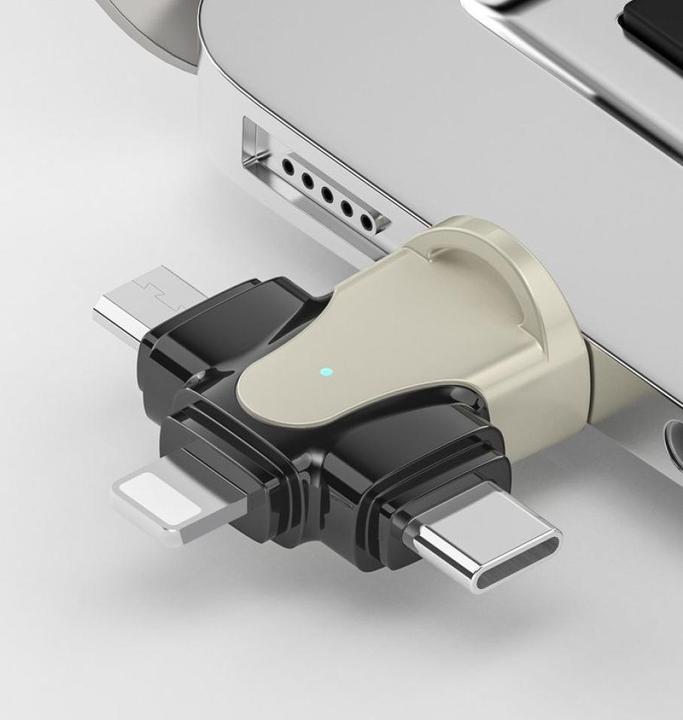 Produktbild PowerGuard 4 in 1 USB-C Lightning MicroUSB & MicroSD Card Reader Adapter (USB Typ C, Lightning, Micro USB)