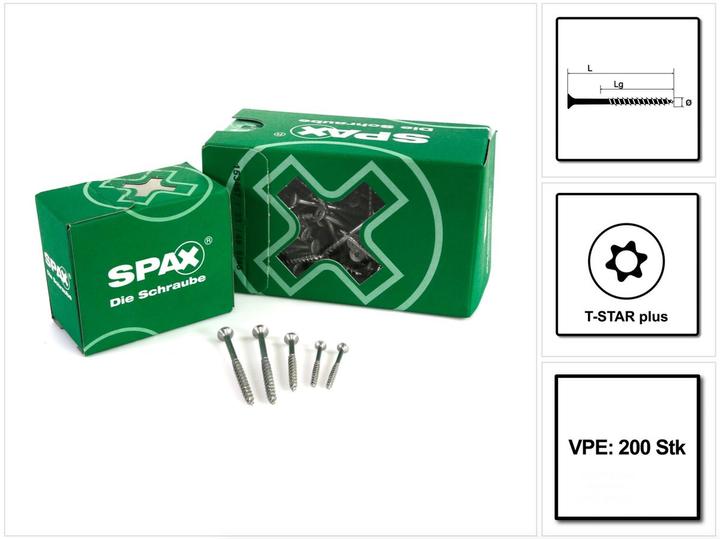 Image du produit Spax Vis universelles 4 x 30 mm, 200 pièces (200 Vis par pièce)
