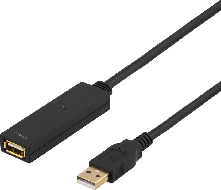 Image du produit Deltaco Câble USB 2.0, 20.0m, noir (20 m, USB 2.0)