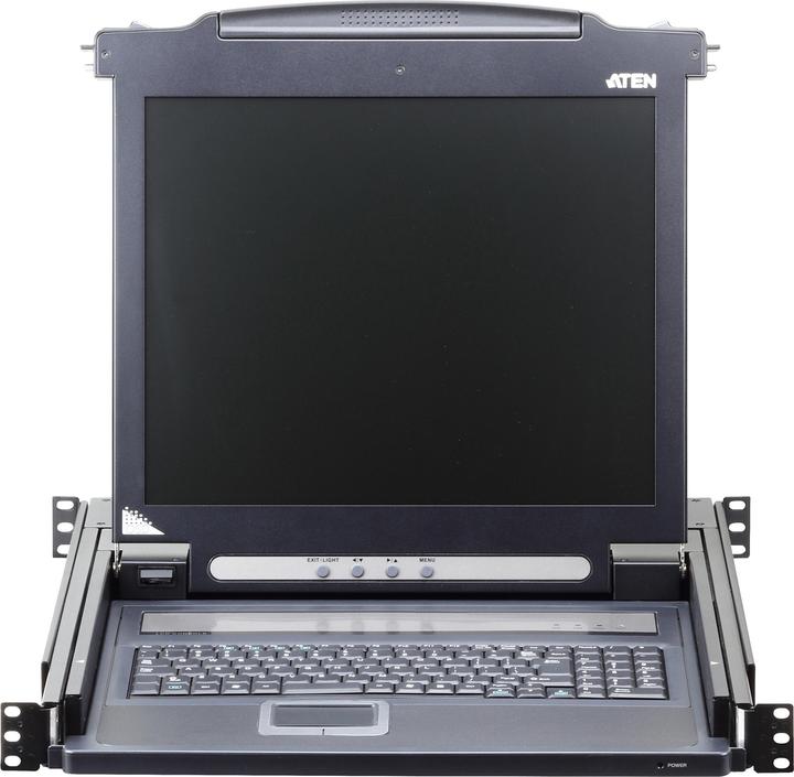 Image du produit Aten CL1000M SL Single Rail Console LCD 17", 19" 1U, disposition SL (PS/2-USB, VGA)