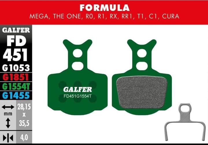 Actual product image Galfer Bike Per brake pads (Formula, Semi-metallic)