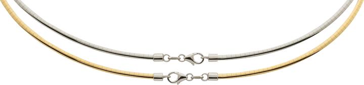 Bijou Classic Collier Omega flach (eine Seite GG, eine Seite WG) 42 cm (Gold)