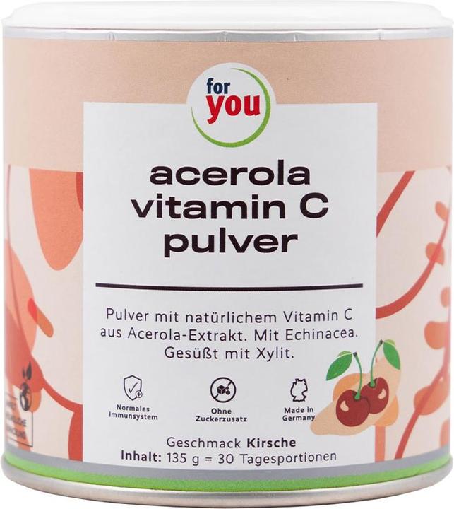 Image du produit For You acerola vitamine c en poudre (1 pièce(s), Poudre, 135 g)