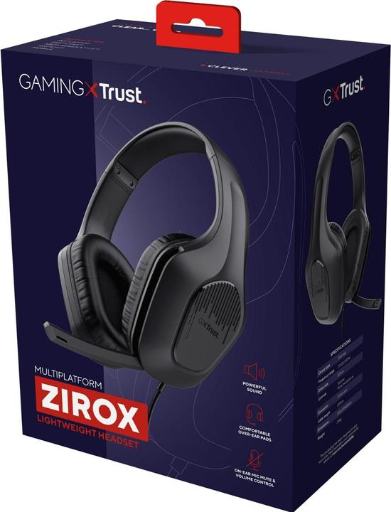 Produktbild Trust GXT415 ZIROX HEADSET – BLACK (Kabelgebunden)