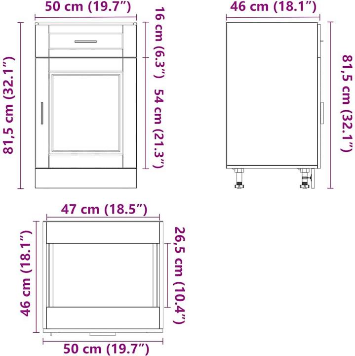 Actual product image VidaXL Lyman (50 x 46 x 81.5 cm)