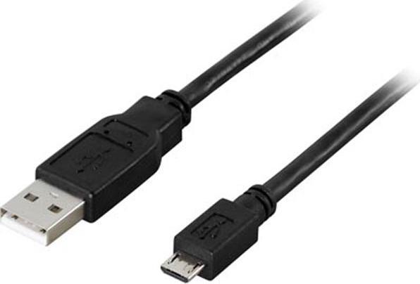 Actual product image Deltaco USB 2.0 cable, Type A ha - Type Micro B ha, 5-pin, 5m, Black (5 m, USB 2.0)