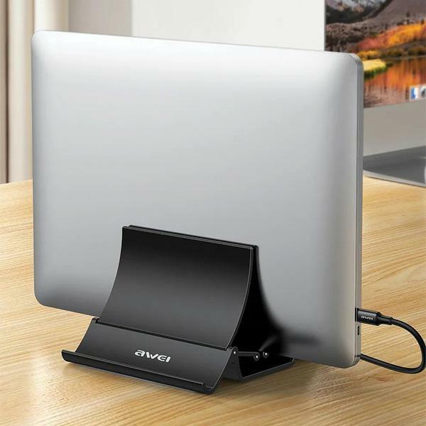 Actual product image Awei grawitacyjny stojak na laptop X32 czarny/black