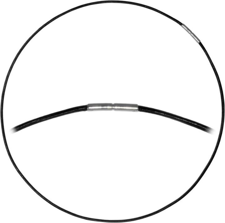 Bijouteria Schlichte Halskette (Leder, Edelstahl, 55 cm)