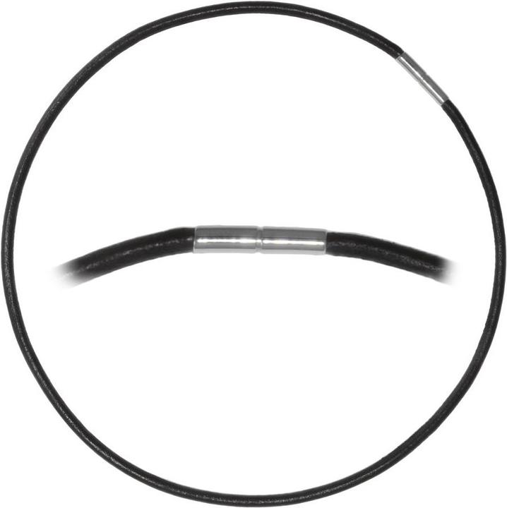 Bijouteria Schlichte Halskette (Leder, Edelstahl, 40 cm)