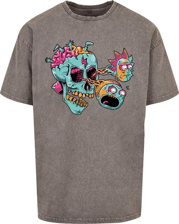Immagine prodotto Absolute Cult Rick And Morty - Maglietta oversize lavata con acido con teschio a forma di bulbo oculare - 114971 (M)