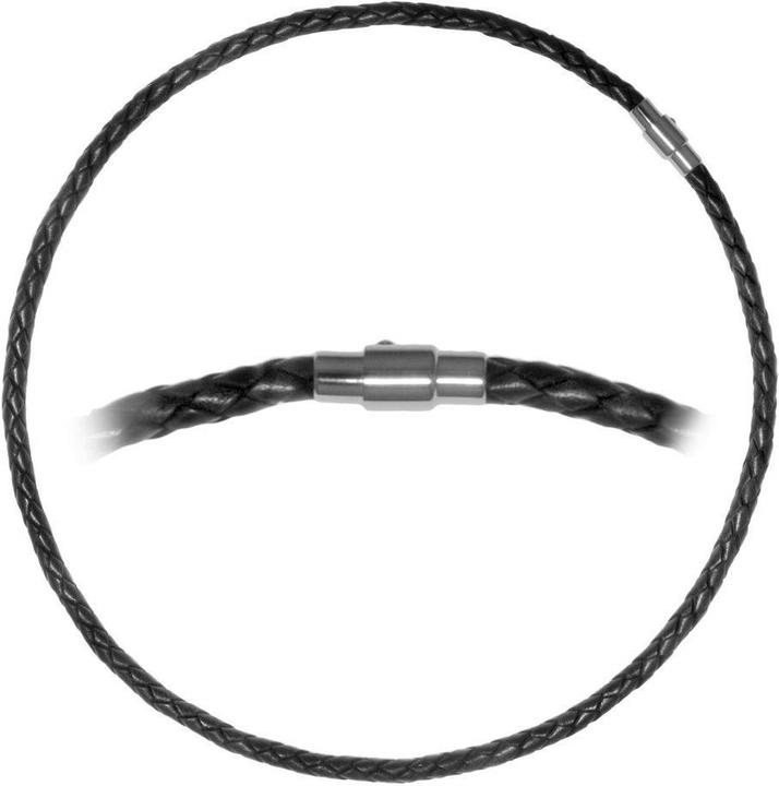 Bijouteria Schlichte Halskette (Leder, Edelstahl, 55 cm)