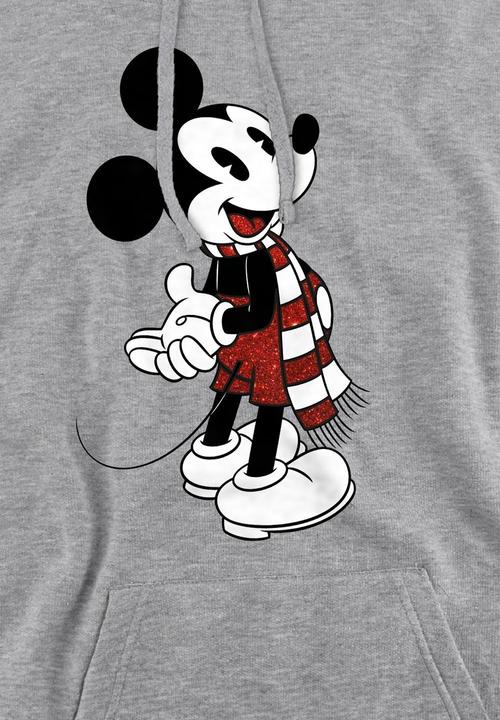 Actual product image Disney Mens Mickey Mouse Scarf Christmas Hoodie (XL)