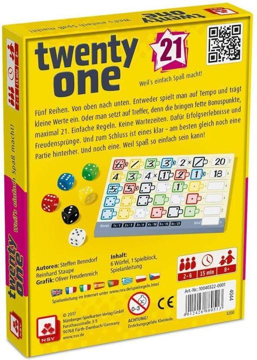 Image du produit NSV Twenty One (Allemand, Français, Italien, Anglais)
