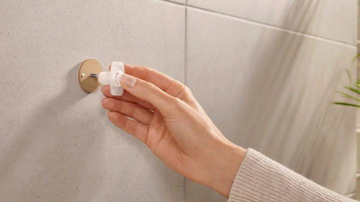 Actual product image tesa MOON GREY Towel hook incl. adhesive solution without drilling