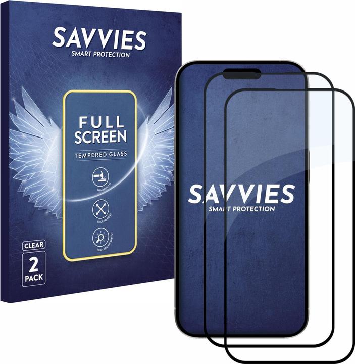 Image du produit Savvies Protection d'écran intégrale Verre de protection blindé (2 pièce(s), Apple iPhone 15 Pro)