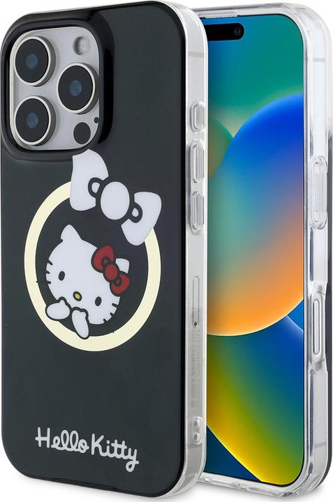 Actual product image Hello Kitty HKHMP16LHFLBK iPhone 16 Pro 6,3" czarny/black hardcase IML Fun bow Magsafe (Apple iPhone 16 Pro)