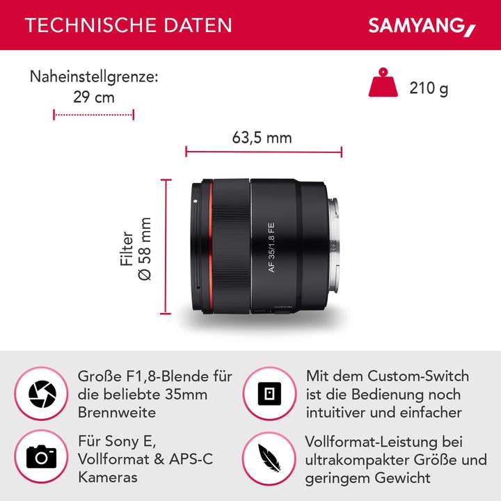Produktbild Wiltec F1,8 (Sony E, Vollformat, APS-C / DX)